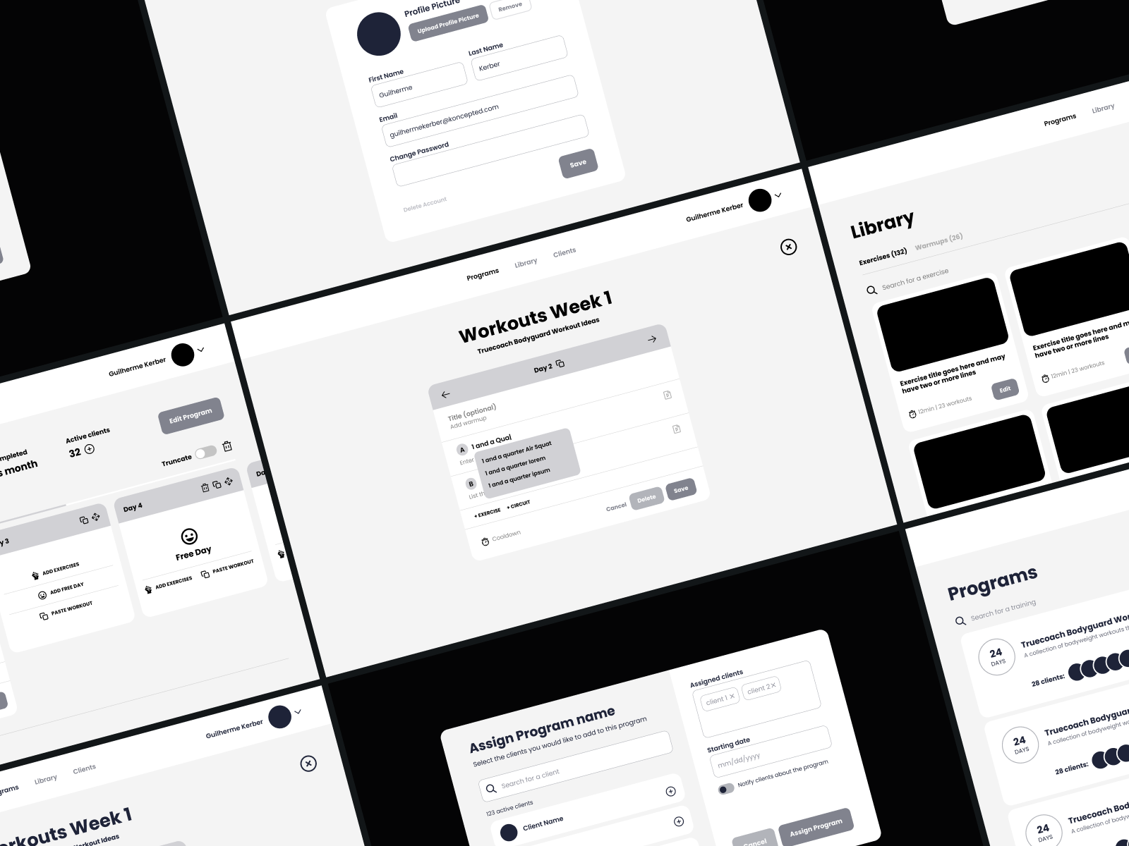 Wireframes for flows and hierarchy