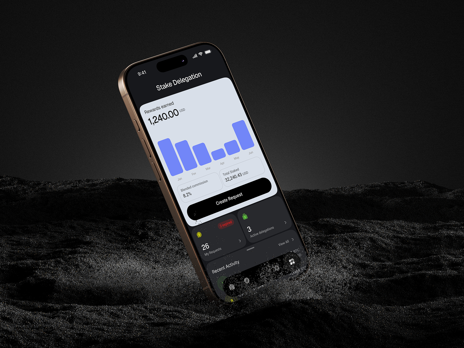 Staking marketplace in a crypto wallet